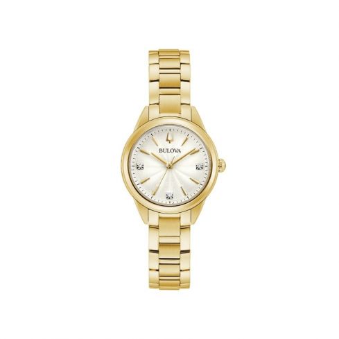 BULOVA Sutton Quartz Diamond Silver Dial Ladies Watch 97P150