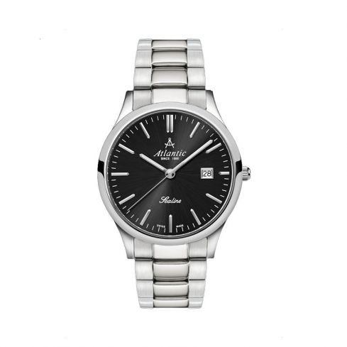 ATLANTIC Sealine Black Dial Stainless Steel Quartz Men's Watch