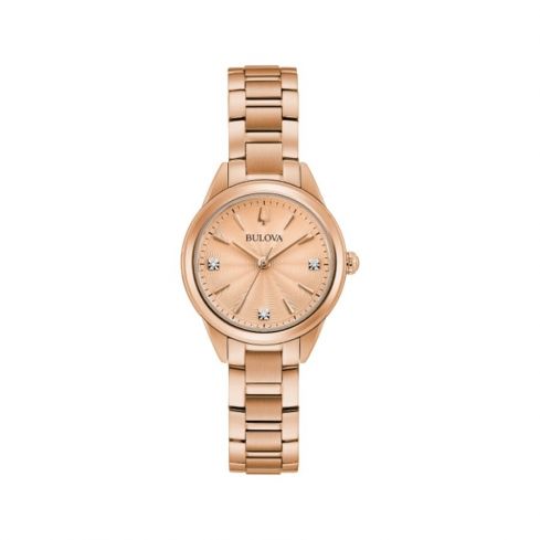 BULOVA Sutton Diamond Rose Dial Ladies Watch 97P151