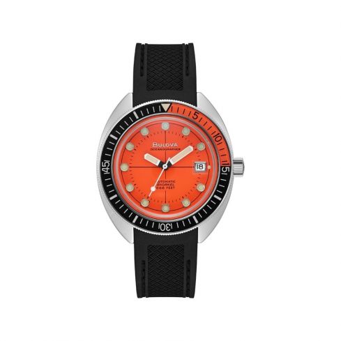 BULOVA Devil Diver Automatic Orange Dial Men's Watch 96B350