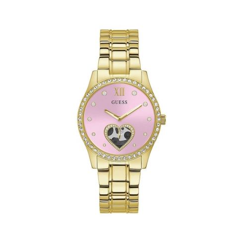 GUESS Gold Tone Case Gold Tone Stainless Steel Watch GW0380L2