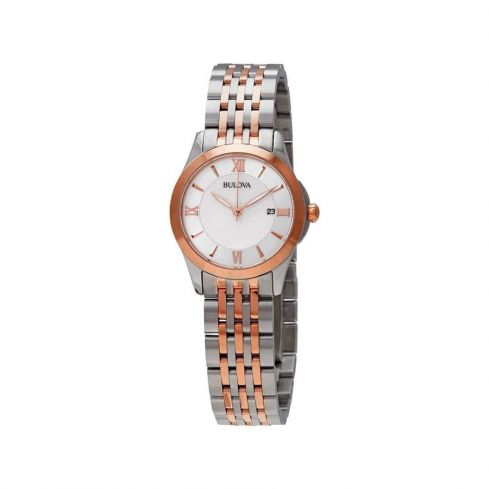 BULOVA Classics White Mother of Pearl Dial Ladies Watch 98M125
